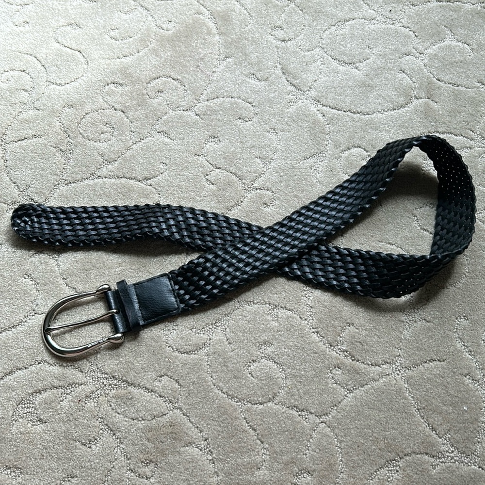MICHAEL Michael Kors Boho Braided Black Leather Belt. Size large
